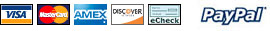 We accept major credit cards and PayPal accounts